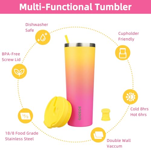 Image of BJPKPK 30 oz Coffee Tumbler with Straw, Insulated Stainless Steel Cup
