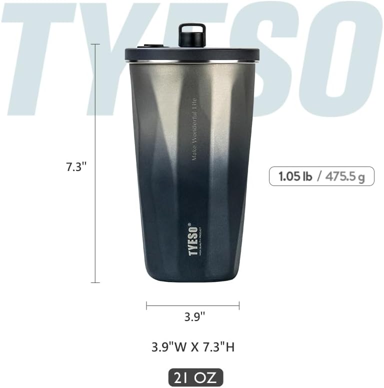 TYESO Stainless Steel Tumbler with straw inside Stainless steel wide-mouth vacuum insulation home office outdoor multi-color thermal insulation and cold insulation cover with 20oz (Pink) - Image 7