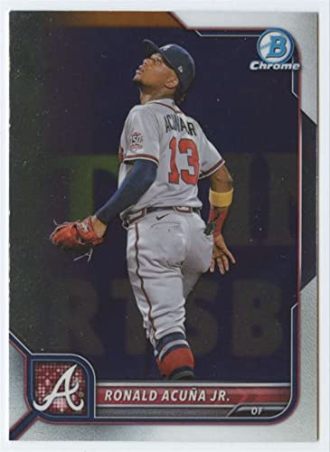 2022 BOWMAN CHROME #58 RONALD ACUNA JR. ATLANTA BRAVES BASEBALL OFFICIAL TRADING CARD OF MLB