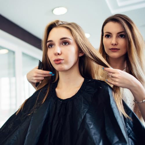 Capa impermeable para teñir cabello FUOYLOO negra grande miniatura 5