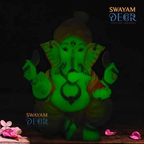 Image of Polyresin Marble Ganesh Ji Idol | Auspicious Lord Ganesha Statue For Living Room Home Decor Statue (13 Inch 01),Multicolour