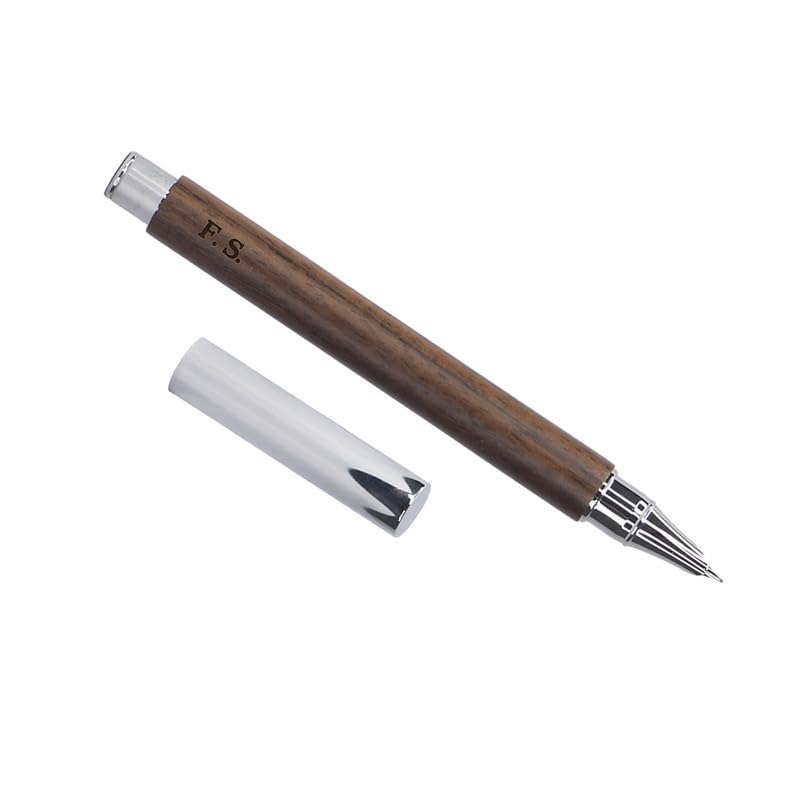 Refillable Ink Walnut Fountain Pen with Plastic Box Journal Calligraphy Pen | Custom Laser Engraved Options | Wooden Engraved Pens | Journaling Pens/0.5mm Iridium Nib (Custom)