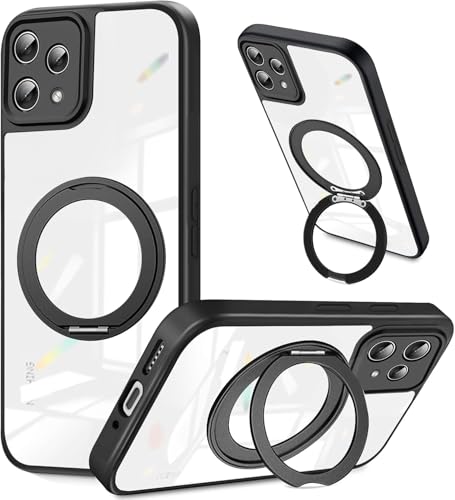 nahailun �P�[�X Nothing Phone 3A Lite �N���A �p�� �ϏՌ� �����Y�ی� ���΂݂ɂ��� �w��h�~ �����O�t�� 360°��] �X�^���h�@�\ �h�o �ϋv�� TPU �y�ʐ݌v �ʋΗp �i�b�V���O �t�H�� (3a) ���C�g�i�u���b�N�j