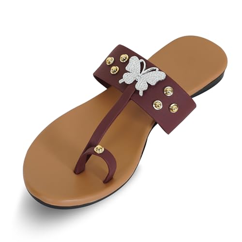 Image of Women's Slippers | Comfortable Flat Chappals for Women with Bow Detail | Stylish Casual Chappals, Trendy Summer Sandals, Comfortable Footwear for Daily Use
