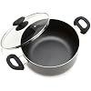 Ecolution Elements 8 Piece Nonstick Cookware Set, PFOA Free, Tempered Glass Steam Vented Lids, Grey