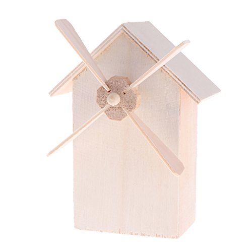 Preisvergleich Produktbild Bonarty Kinder Lackierbar Unbehandelt Holz Sparbüchse Sparschwein Holz Windmühle Sparbüchse DIY Handwerk Schreibtisch Kinderzimmer Dekorationen