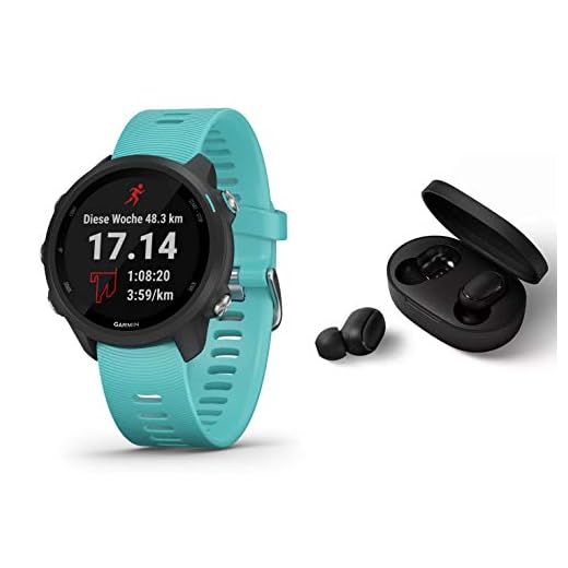 Garmin Forerunner 245 Music – GPS körning/smartklocka med musikfunktion – frostblå – inklusive Bluetooth headset