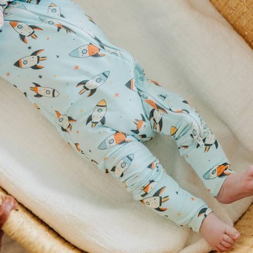Image of Copper Pearl Zip-Up Footie Baby Pajamas - Soft Newborn Onesies for Boys & Girls, Tag-Free with Two-Way Zipper Baby Sleepers for Newborn - 24 Months, Rocketeer