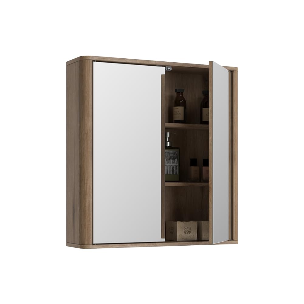 Vicco Specchio contenitore bagno Skara, Rovere, 56 x 58.4 cm