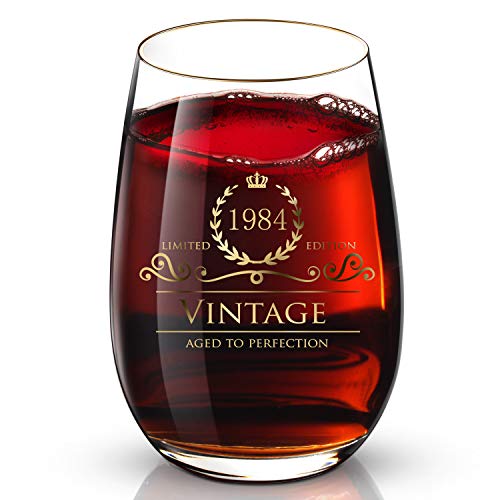 1984 36th Customized 24K Gold hand crafted luxury drinking and wine glass