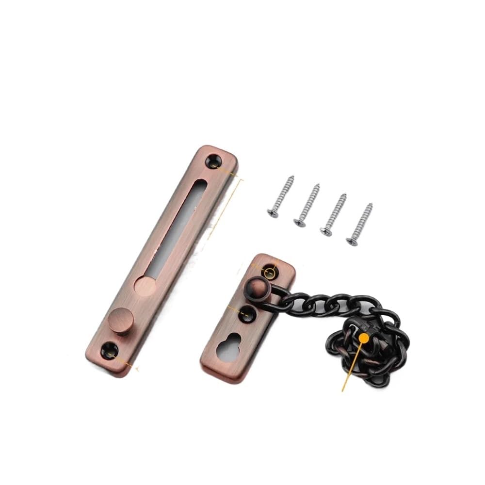 Gentryroo Red Stainless Steel Door Chain Buckle Lock Household Thickened Security