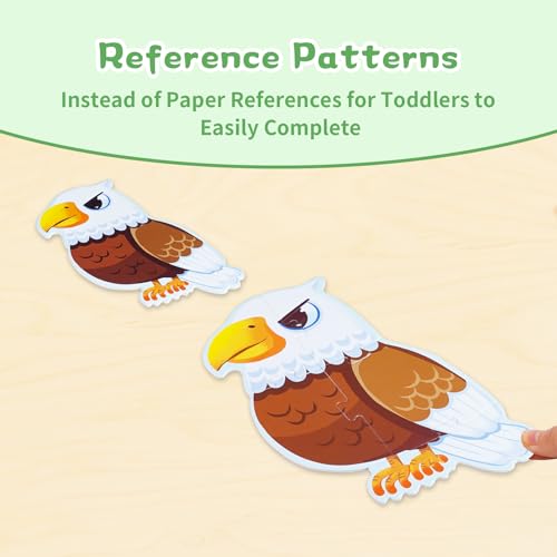Image of TOI Large Piece Toddler Puzzles for 2-4, Beginner Puzzles - Forest Birds | 4 Packs Kid Animal Shape Preschool Learning Jigsaw Puzzle, Educational Desktop Floor Game, School Activity for Boy Girl Gift