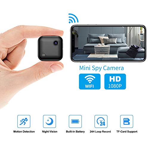 Mini-Spy-Camera WiFi Wireless Hidden Camera, OUCAM Small Surveillance Camera HD 1080P Nanny Cam