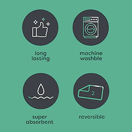 Image of Dish Drying Mat for Kitchen Utensils, Reversible Absorbant Cotton Checks Drying Mats, Washable, Counter top Cushion Pad Tableware, 46x61 Cms, Green by Lushomes (18x24 Inches, Set of 2)