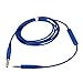 Replacement Inline Mic Remote Volume Control Audio Cable Cord Line for Bose SoundTrue Soundlink QC25 QC35 OE2 Headphoes with Iphone devices(Blue MIC)