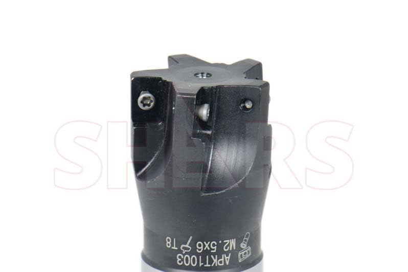 Image of Shars 1-1 /4x1x5 5 FL 90 Indexable End Mill with 5 PCS of APKT 1003 Insert 404-2863W+404-6960(5) P[