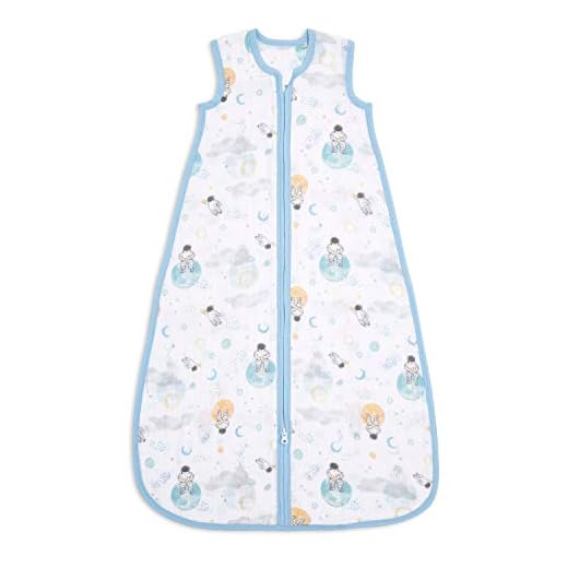 aden + anais Essentials Gigoteuse Légère pour Bébé Garçon/Fille, en Mousseline de 100% Coton, Imprimé Space Explorers, 1 TOG, 18-36 Mois, 105 x 37 cm, 1 Unité