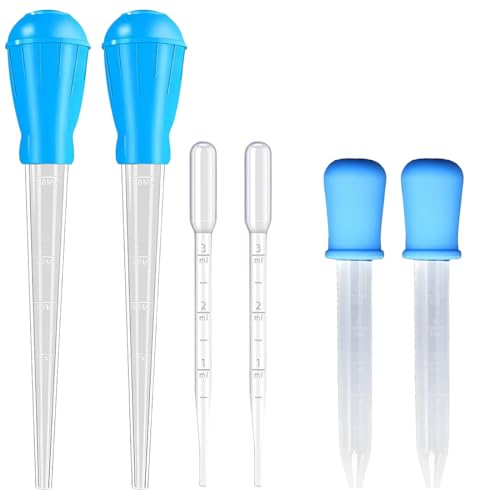 VEOIRXU 6 Pièces Pipette D'Aquarium 30ml/10ml/5ml Pipettes de Nourriture Nettoyeur Manuel Changeur d'Eau Outil De Nettoyage Siphon Compte-Gouttes Remover Coral Feeder Déchets Nettoyant pour Fish Tank