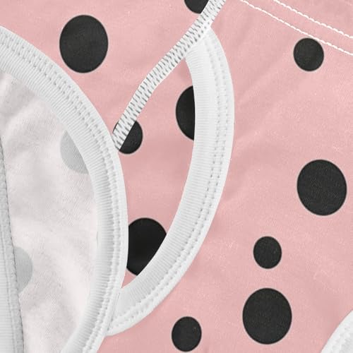KLL Black Polka Dots on Pink Background Toddler Boys' Pure Cotton Briefs Underwear Breathable Children Panties 5