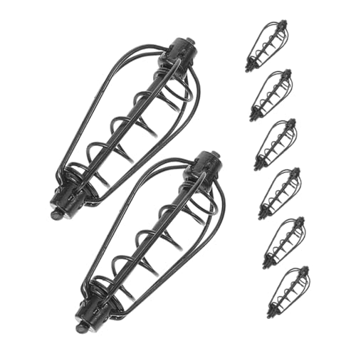 Toddmomy 8pcs Heavy Duty Fishing Feeder Spring Loaded Bait Cage for Freshwater Saltwater Angling Electroplated Design for Durability Efficient Bait