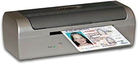 BizCardReader DuplexScan 1210 scanner with a medical ID card being inserted into the front slot