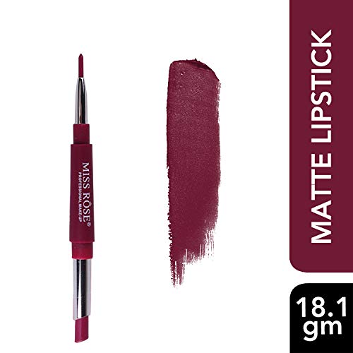 Image of Miss Rose 2 In 1 Matte Lipstick with Lip Liner, Maroon, 2.1 g