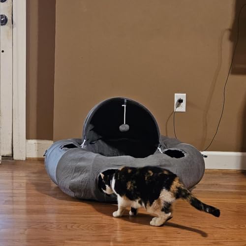 image for OUHOU Cat Tunnel Bed, Cat Tunnels for Indoor Cats with with Straight T