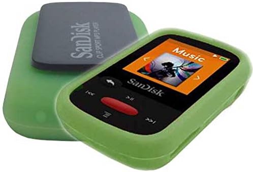Silicone Skin Case Cover For SanDisk Clip Sport MP3 Player (Model SDMX24), Green