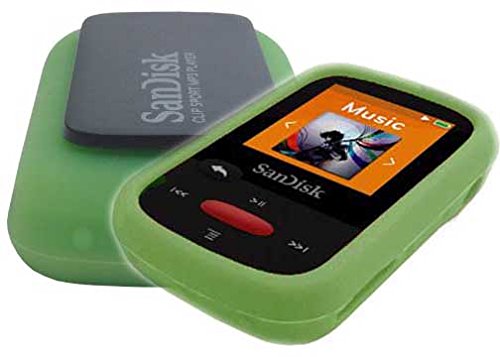 Silicone Skin Case Cover For SanDisk Clip Sport MP3 Player (Model SDMX24), Green