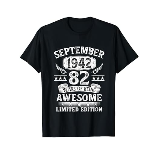 Regalo 82 Años Cumpleaños Hombre Original Septiembre 1942 Camiseta