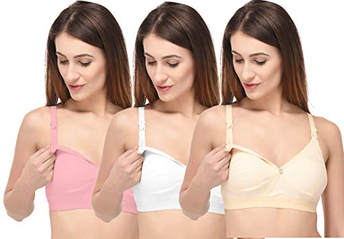 Image of Fabme Women's Hosiery Seamless Nursing Bra - Pack of 3