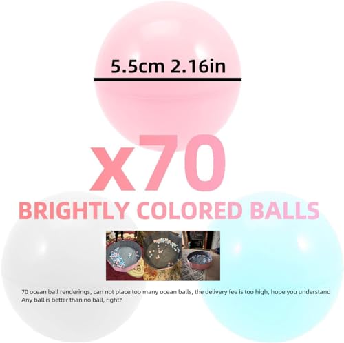 OMNISAFE 47x11.8Inch Kids Ball Pit Include 70 Balls, Foldable & Portable & Reusable Balls Pit for Toddlers, Play Pit for Dog, Indoor & Outdoor Use, Oversized (Pink)