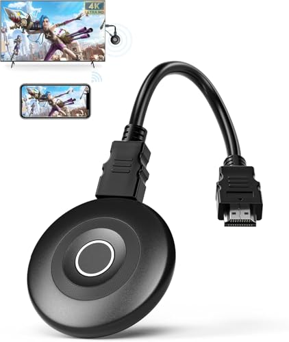 Wireless Dongle Adapter 4K for TV, 2.4/5G Miracast HDMI WI-FI Display Adaptor, HDR Screen Receiver Cast Miracast DLNA Airplay Video Audio for Phone Android i-OS Windows MacOS to HDTV Monitor Projector
