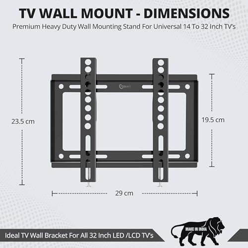 Image of Heavy Duty TV Wall Mount Bracket for 14-42 Inches LED /HD /Smart TV�s, Universal Fixed TV Wall Mount Stand (Pack of 2)