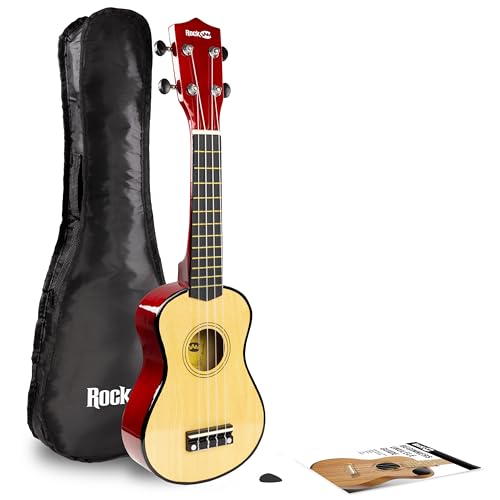 RockJam Soprano Ukulele with Bag, Chord Book & Plectrums