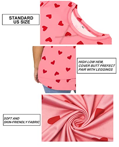 Image of CARCOS Plus Size Tops for Women Short Sleeve Shirt Summer Star /Leopard /Tie Dye /Flower Crewneck Pullover Tunic XL-5XL
