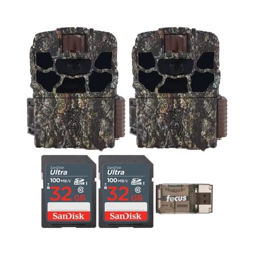 Browning Dark Ops Full HD Trail Camera (2-Pack) Bundle with Memory Card (2-Pack) and Card Reader (5 Items)