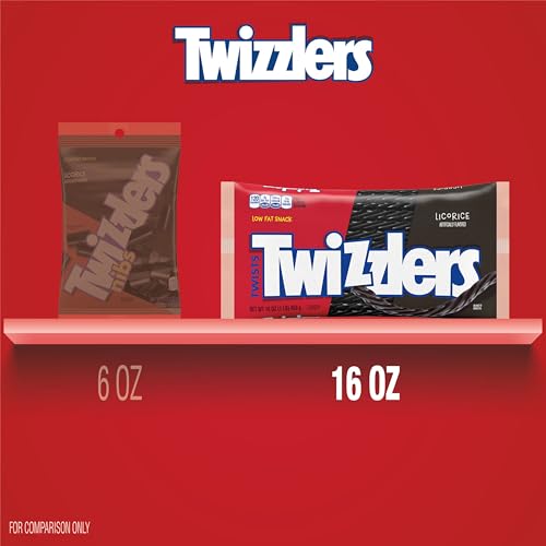 TWIZZLERS Twists Licorice Flavored Licorice Style, Chewy Candy Bag, 16 oz