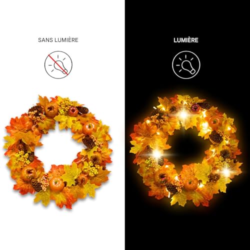 Couronne de porte Halloween artificielle haut de gamme pour intérieur - 6