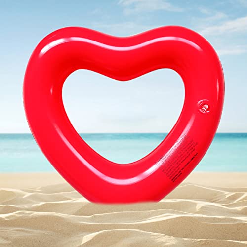 Sunshine-Mall Pool Float For Kids,Swimming Tube Kids,Swim Rings Kids, Heart Shaped Loungers Tube, Water Fun Beach Party Toys Kids,Love Scene Decorations (Red, 3-6 Ages), Small Red, 18X18X4 Inch #TOP2