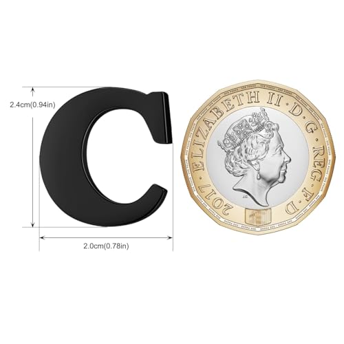 Image of HONEY BEAR Initial Alphabet Letter Lapel Pins Collar Badge Brooches for Mens /Womens Shirt Dress Decoration Black