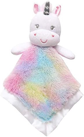 Baby Starters Unicorn 14 inch Snuggle Buddy with Satin (Rainbow)