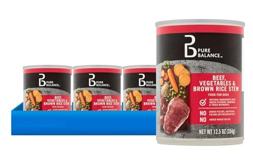 Pure Balance Beef & Vegetables Stew Wet Dog Food ~ 12-Pack 12.5 Oz ~ Canned Dog Food, Moist and Meaty Dog Food Topper in Gravy for Small Dogs & Large Breeds.