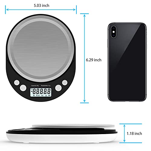 Digital Food Scale, 6.6Lb Kitchen Scale Readability 0.1G/0.003 Oz, Food Scales Digital Weight Gram And Oz Cooking Scale With Protective Cover/Tray #TOP4