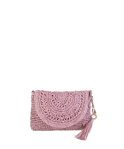 Kbas Bolso bandolera de verano rafia 3182312 (Lila)