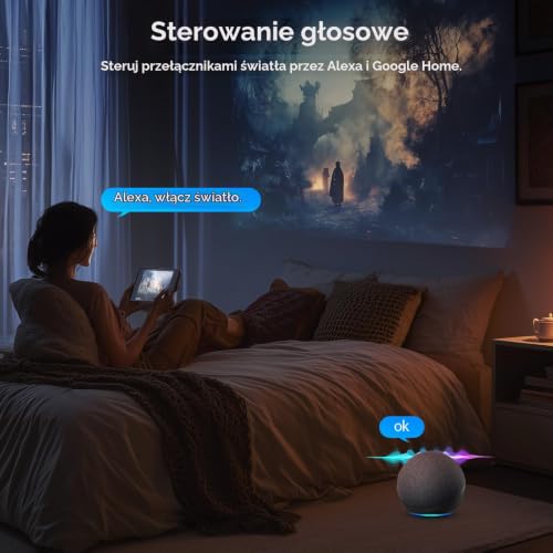BSEED Inteligentny włącznik światła podtynkowy z ramą PC, 3-krotny, 1-drożny, przełącznik przyciskowy Wi-Fi, kompatybilny z Alexa/Google Home, inteligentny przełącznik ścienny współpracuje z aplikacją