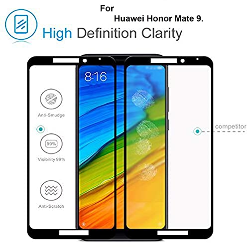 Image of Screen Protector for Huawei Honor Mate 9 (Black) Tempered Glass Edge-to-Edge 6D Screen Guard With Installation Kit
