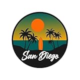 San Diego, California, 3 inch Sticker, S649 (Waterproof Vinyl Decal for Car, Water Bottle, Laptop, iPad, Window, Cooler, Luggage, Bumper, Toolbox, Locker), 3 inch