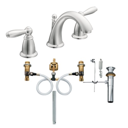 Moen T6620-9000 Brantford Two-Handle Low Arc Bathroom Faucet with Valve, Chrome Moen T6620-9000 Brantford Two-Handle Low Arc Bathroom Faucet with Valve, Chrome