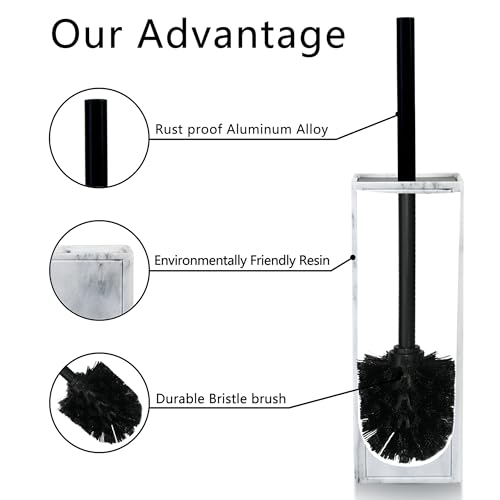 Image of Toilet Brush and Holder Set for Bathroom, Stylish and Durable Cleaning Tool with Modern Design, Compact for Efficient Cleaning
